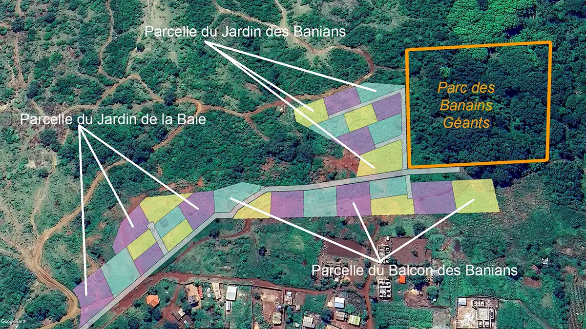 Implantation des parcelles du domaine de Nosy Lonjo